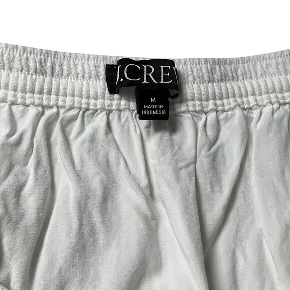 J.Crew Re-Imagined White Cotton Maxi Skirt M Side Slit Elastic Waist Lined Beach - Picture 8 of 11